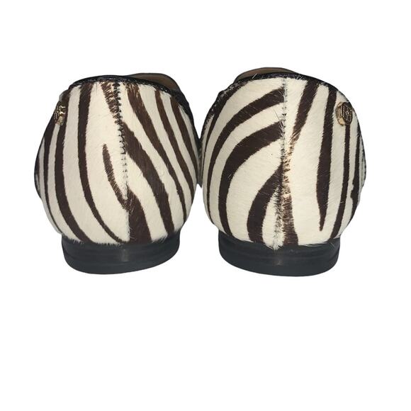 IMAN calf hair zebra print size 6.5M flats brown and beige glittery side… - Picture 10 of 14